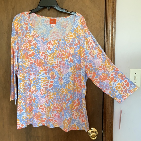 Hearts of Palm abstract print top with stretch 3X - Picture 12 of 17